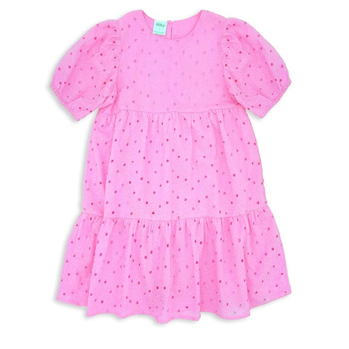 Girls Pink Broderie Dress – Cinnamon Street Kids