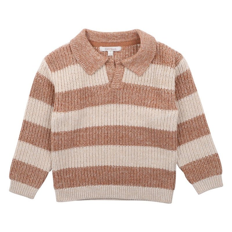 Boys Stripe Knitted Jumper With  Collar