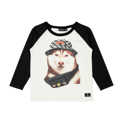 Boys rock your baby Rock N Roll Dog Long Sleeve Boxy Fit T-Shirt
