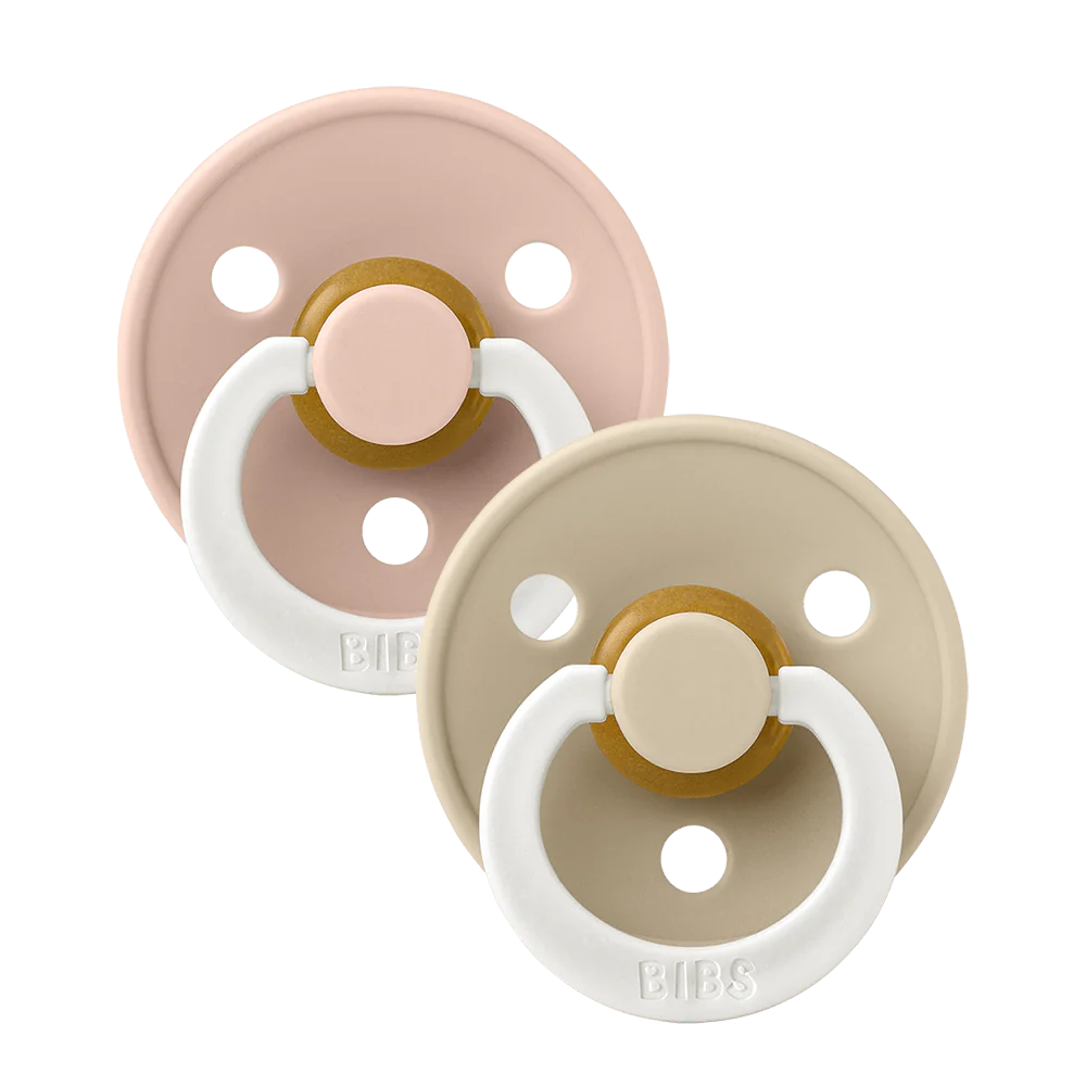 Bibs Dummies 2 Pack Glow in The Dark Round Blush/Vanilla