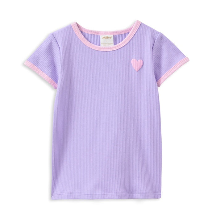 Girls Lavender Rib Tee