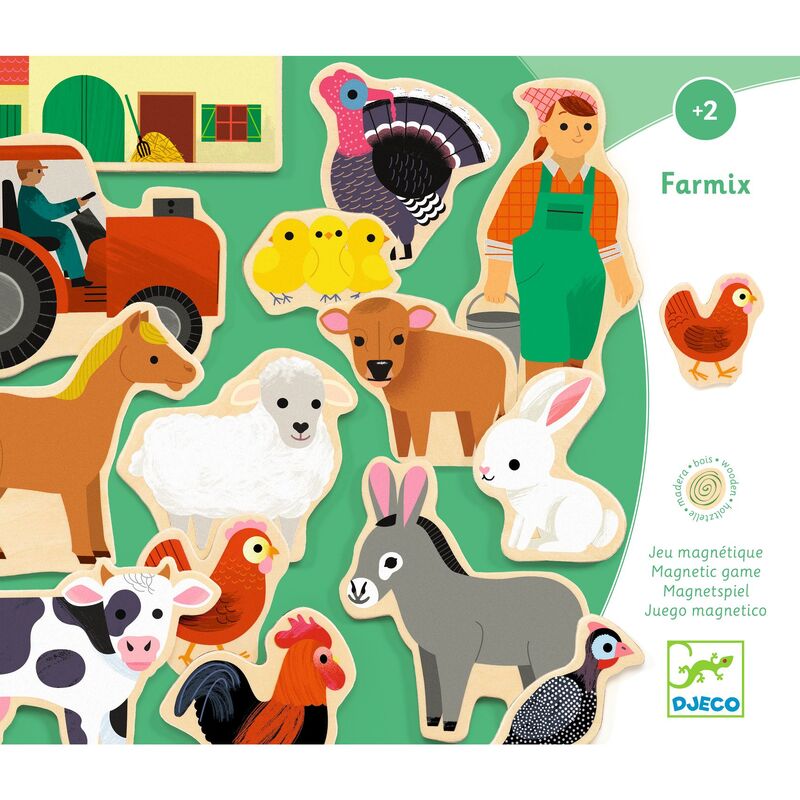 Wooden magnetic Farm Set 24 piece