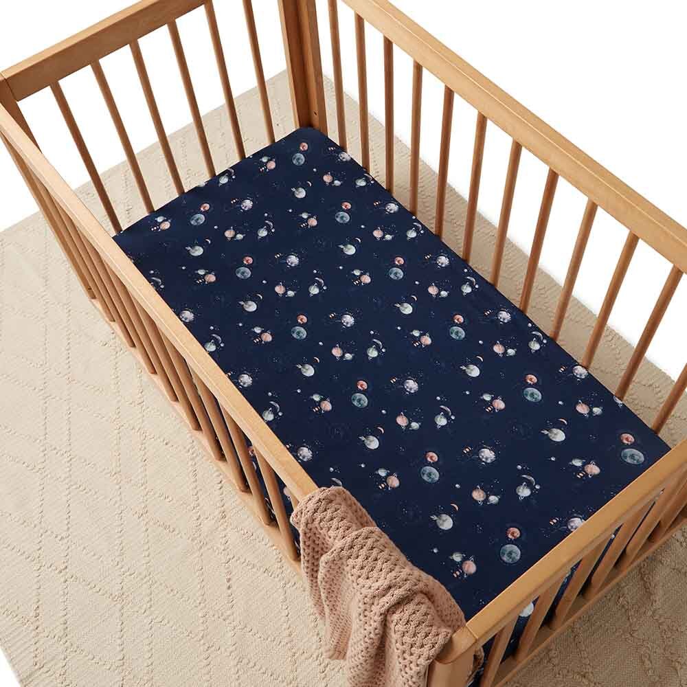 Fitted Cot Sheet - Milky Way