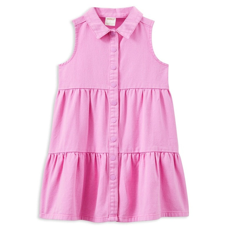 Girls Pink Twill Dress