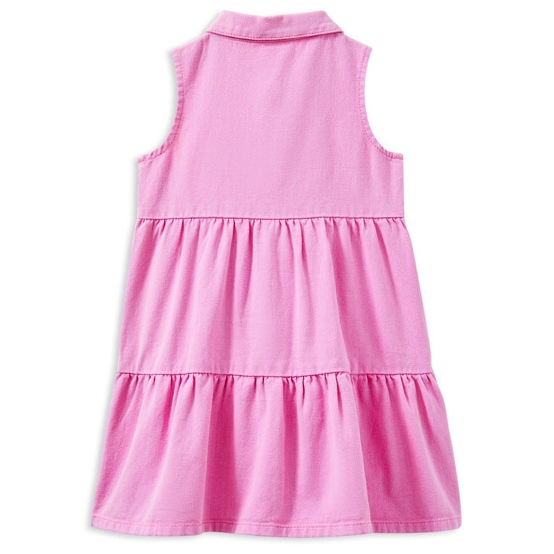 Girls Pink Twill Dress