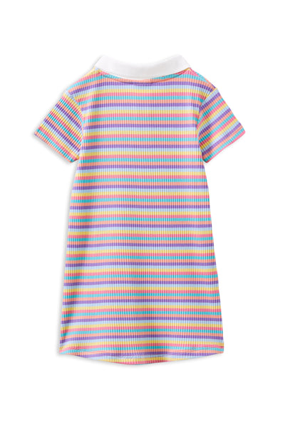 Girls Multi Stripe Rib Dress