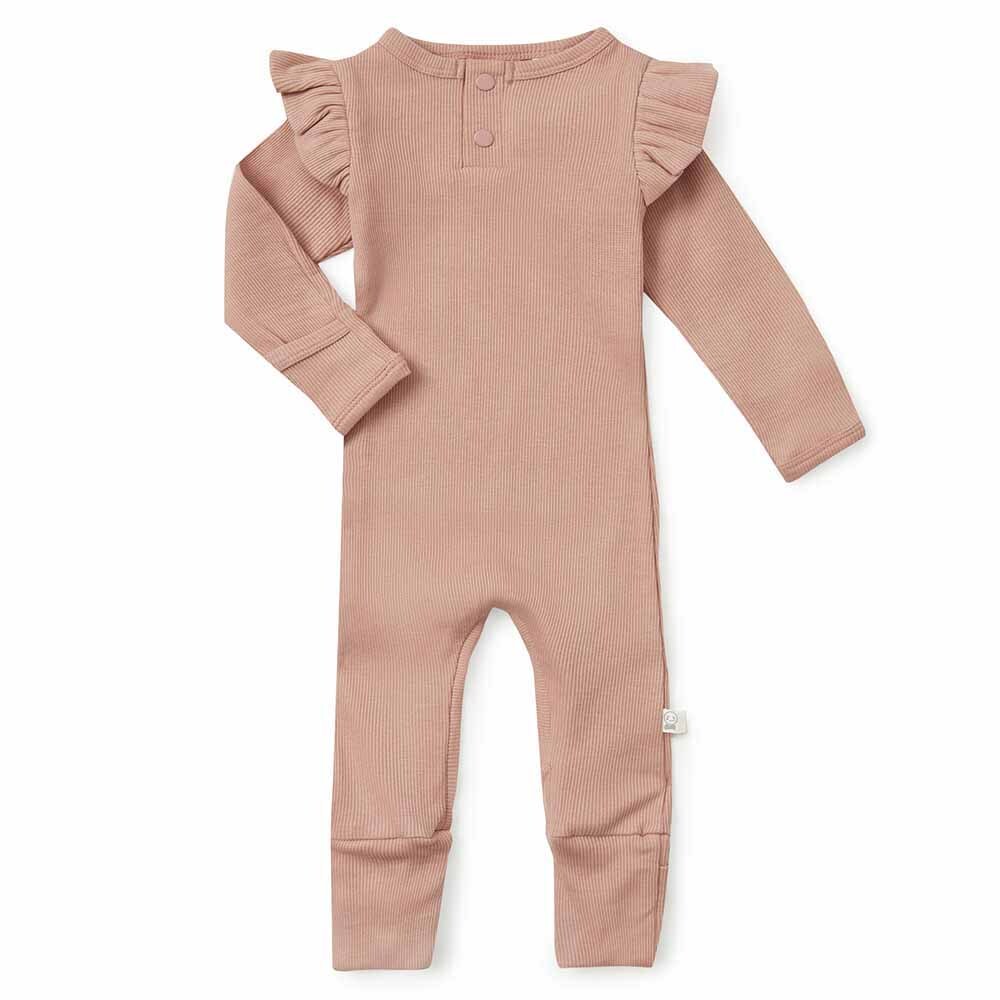 Baby Girls Short Sleeve Rose Bodysuit