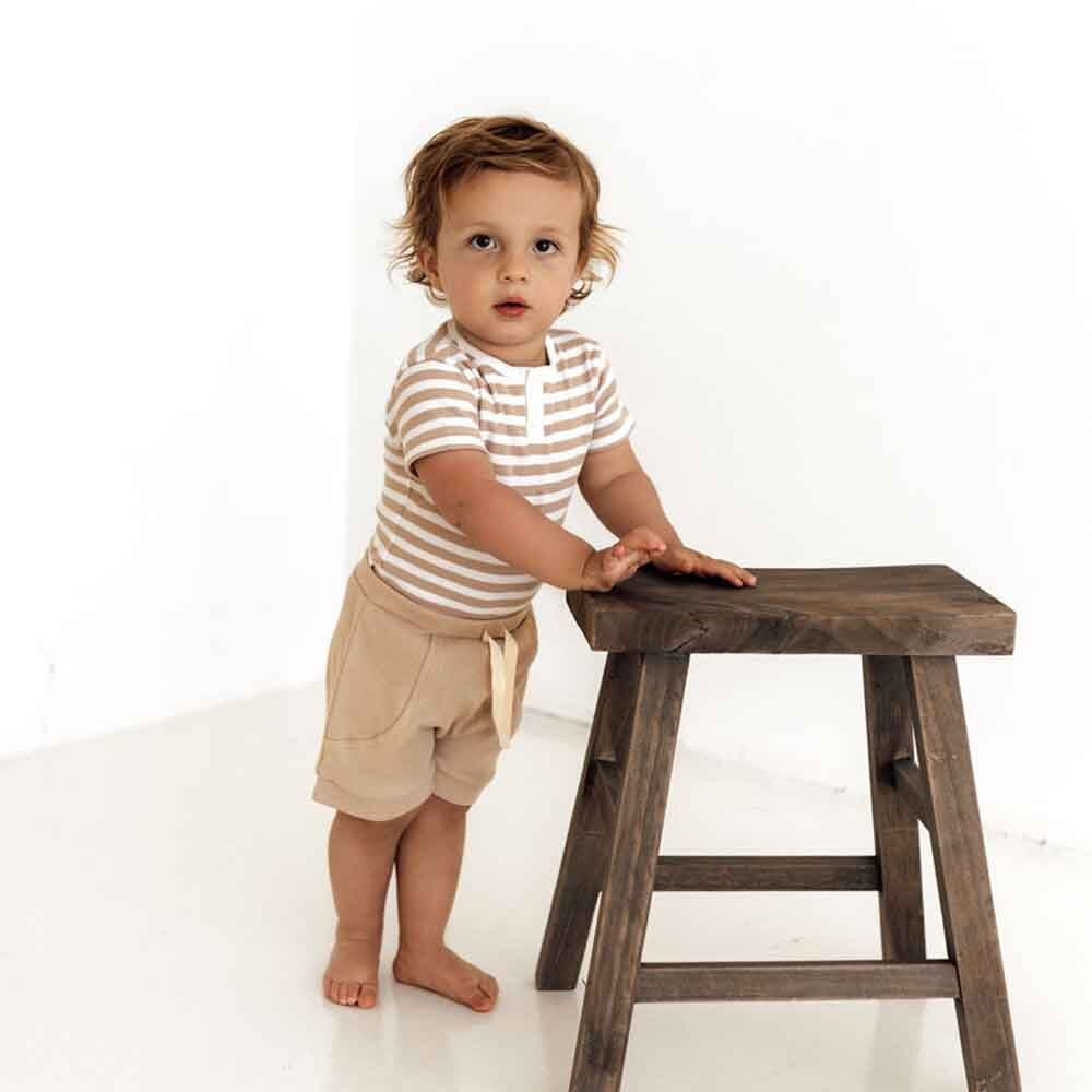 Baby Boys Organic Shorts Pebble