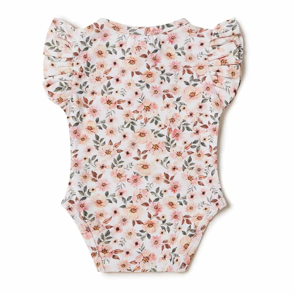 Baby Girls Short Sleeve Spring Floral Bodysuit