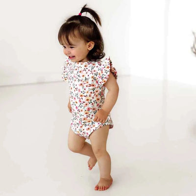 Baby Girls Short Sleeve Spring Floral Bodysuit