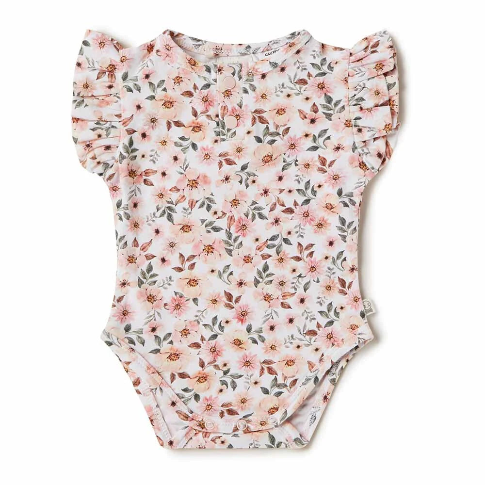 Baby Girls Short Sleeve Spring Floral Bodysuit