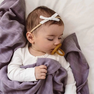 Velvet Bow Headband White