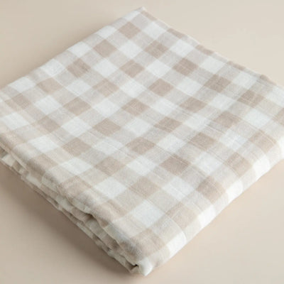 Night Garden & Gingham Muslin Baby Swaddle 2pkt