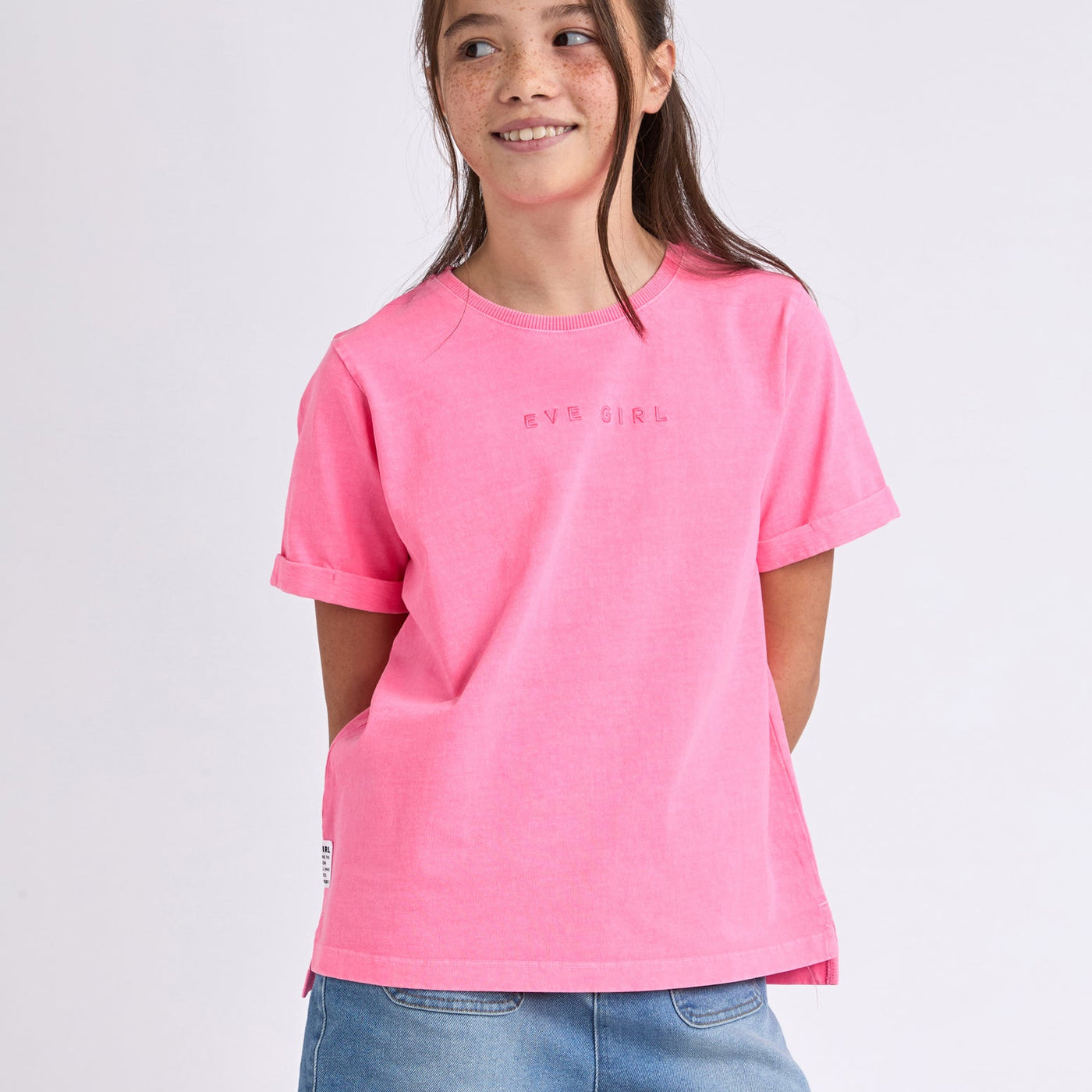 Washed Tee Rose - Kids