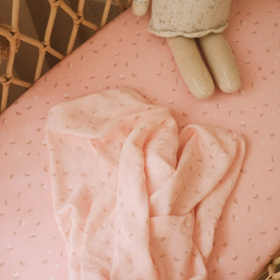 Baby Organic Muslin Wrap Dusty Roses