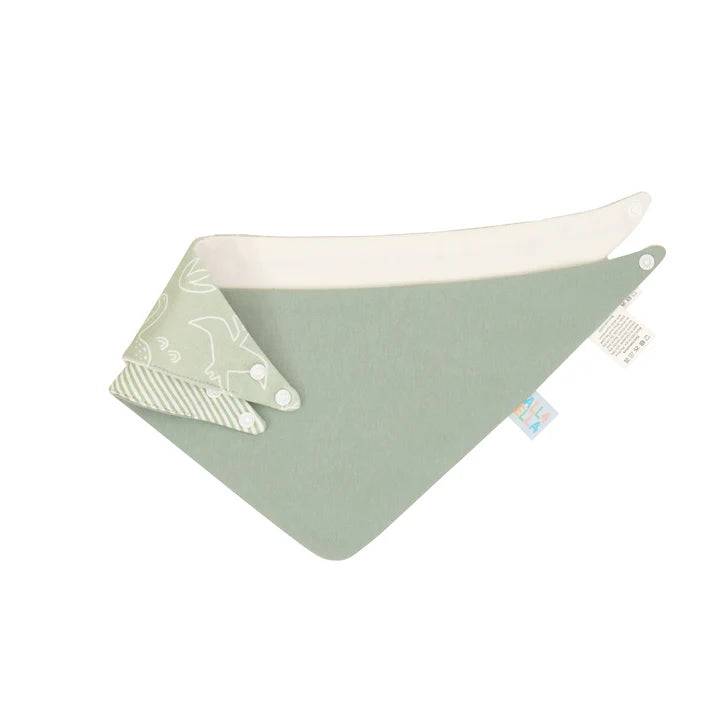 Bandana Bibs 2pk Sage Dino