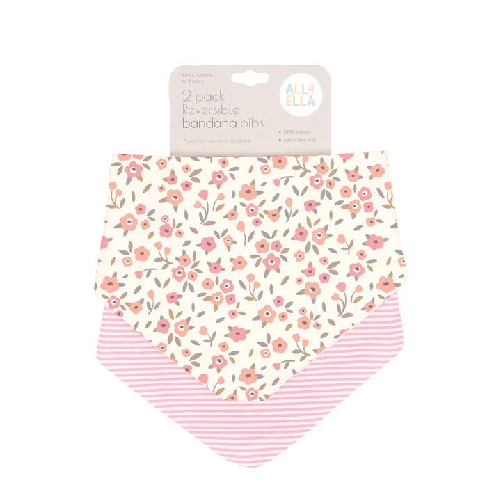 Bandana Bibs 2pk Floral Bouquet