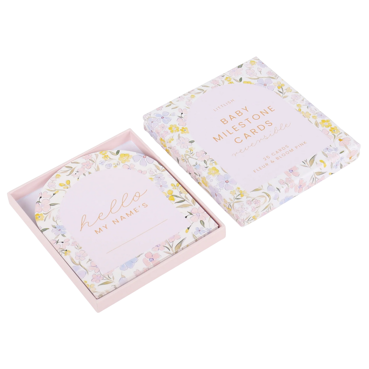 Fleur + Bloom Pink Reversible Baby Milstone Cards