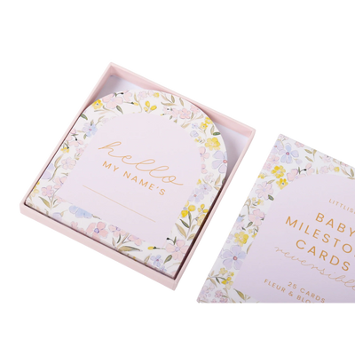 Fleur + Bloom Pink Reversible Baby Milstone Cards