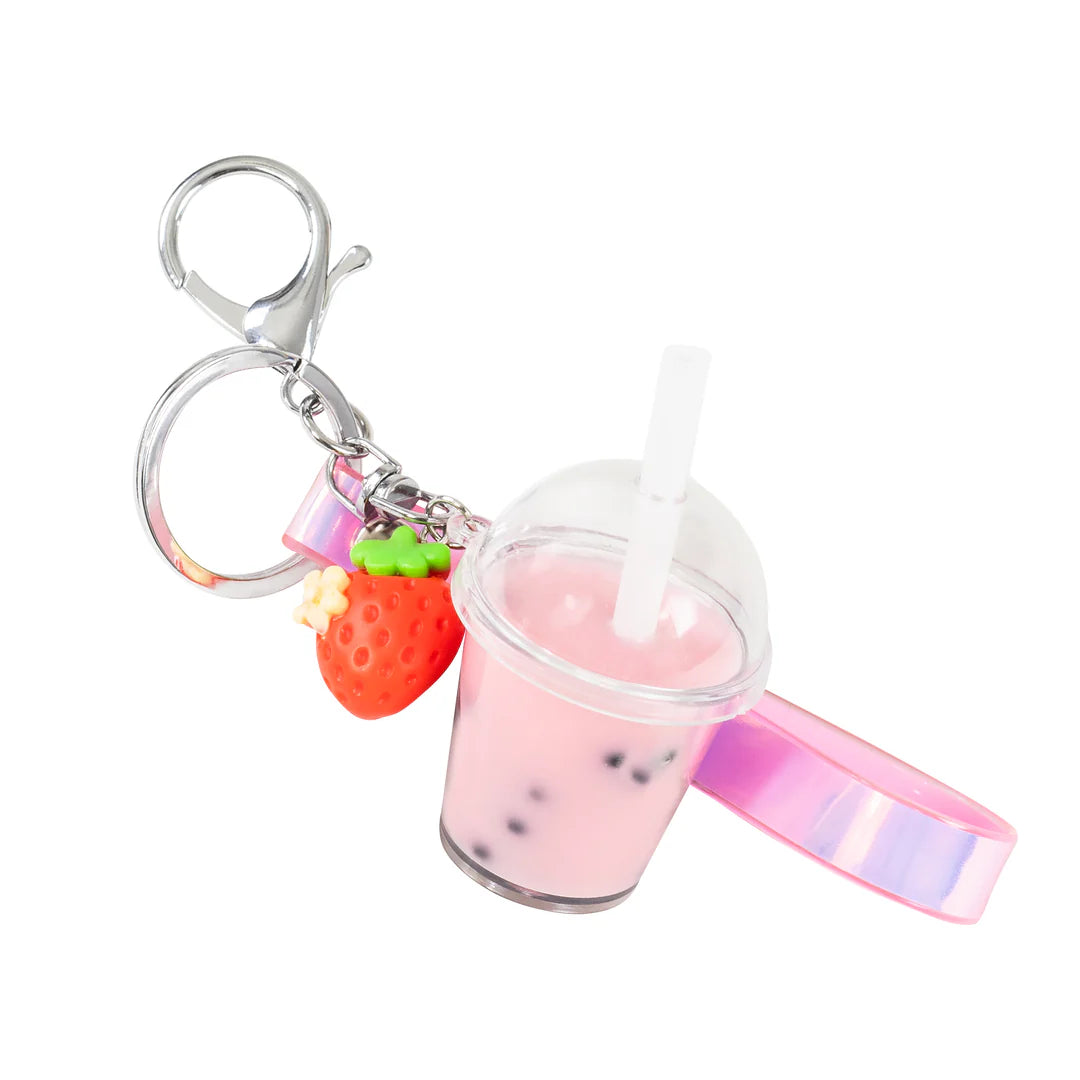 Bag Charm Kit  Strawberry Bubble Tea