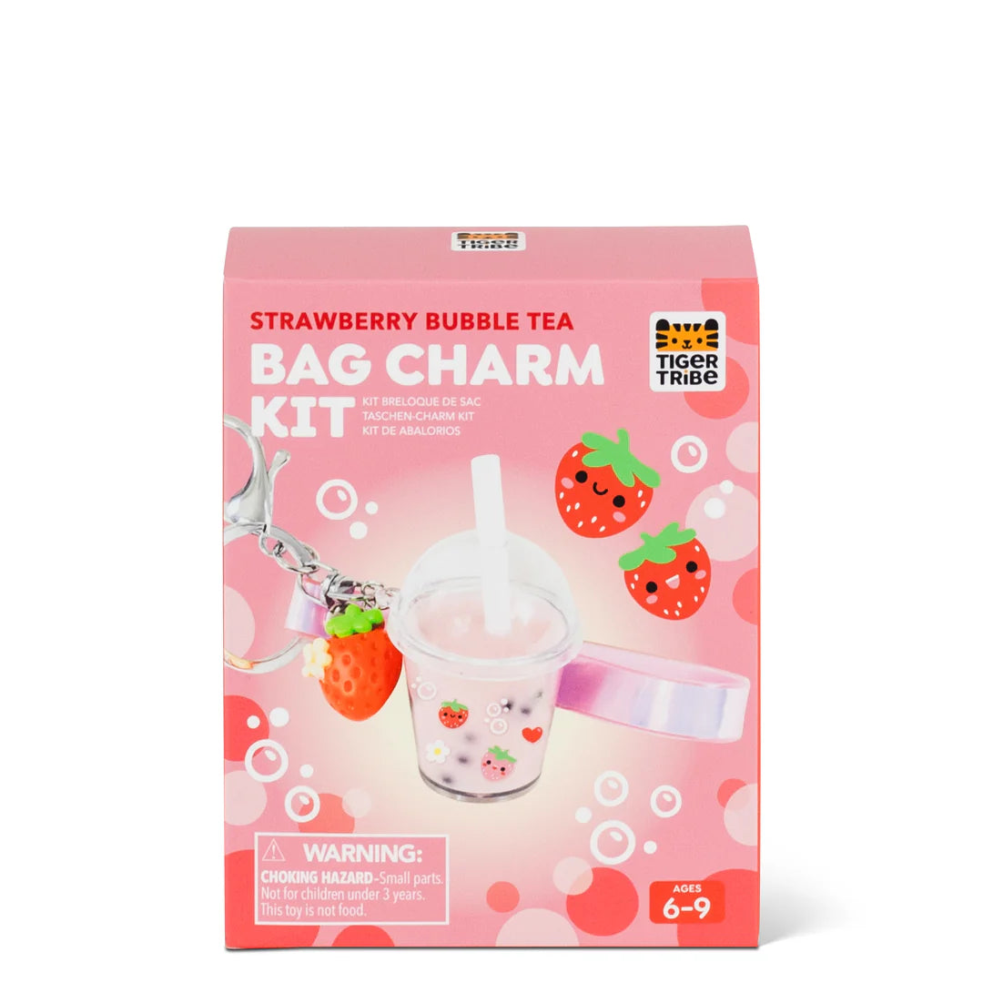 Bag Charm Kit  Strawberry Bubble Tea