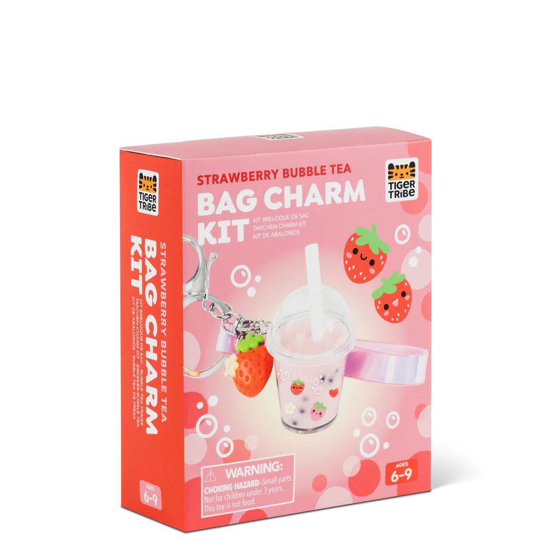 Bag Charm Kit  Strawberry Bubble Tea