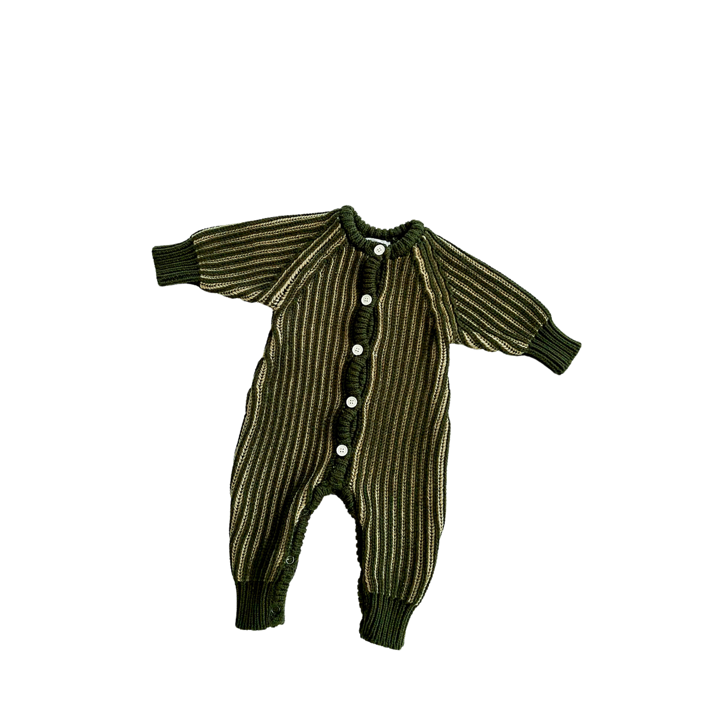 Classic Knit Romper Pesto