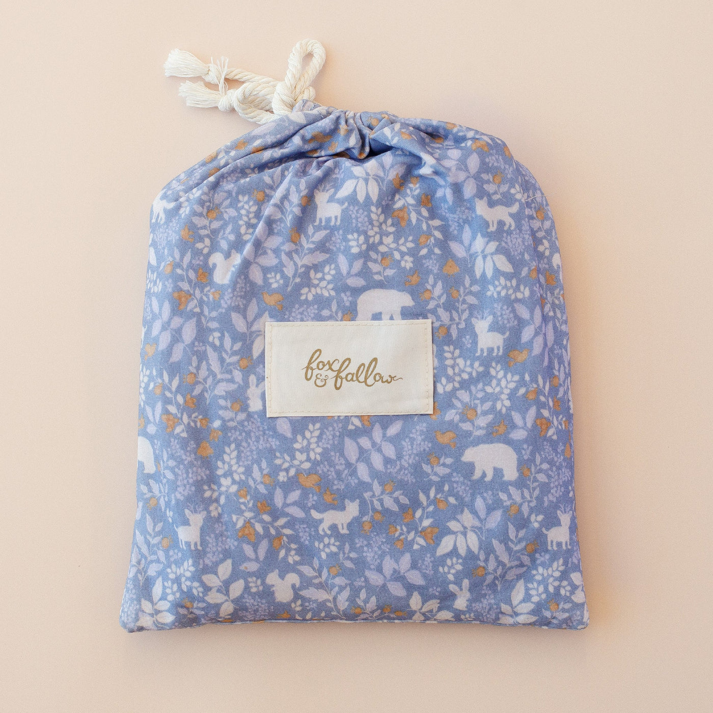 Forest Friends Cornflower Organic Fitted Cot Sheet