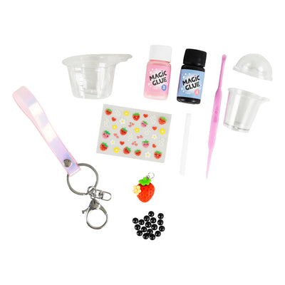 Bag Charm Kit  Strawberry Bubble Tea