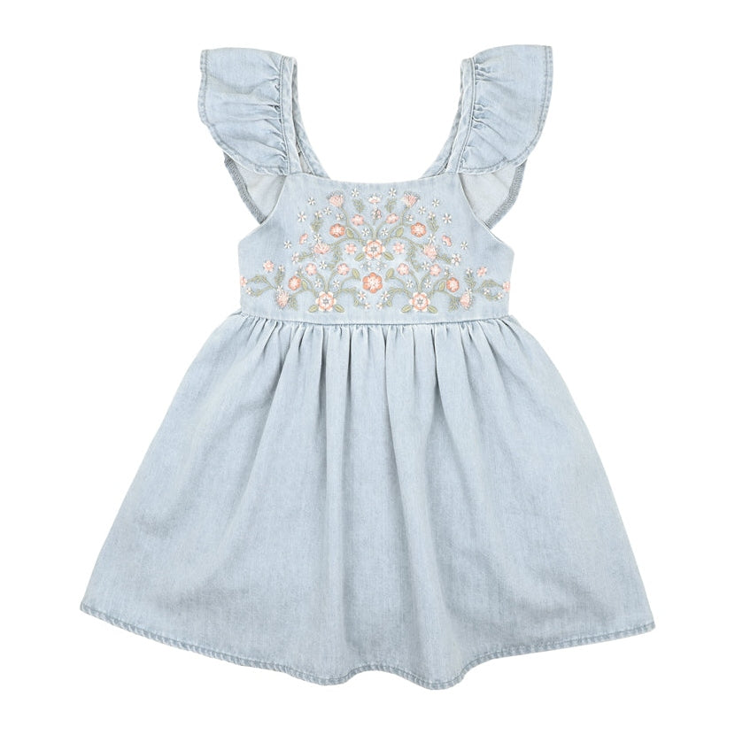 Fox & Finch Palm Cove Denim Embroidered Dress