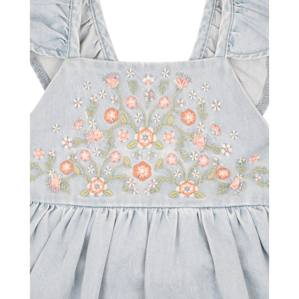 Fox & Finch Palm Cove Denim Embroidered Dress