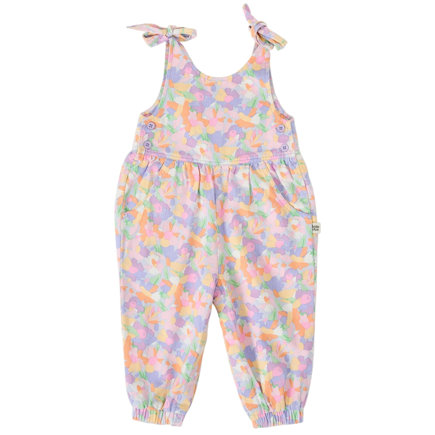Girls Pastel Bouquet Tiffany Pocket Overalls