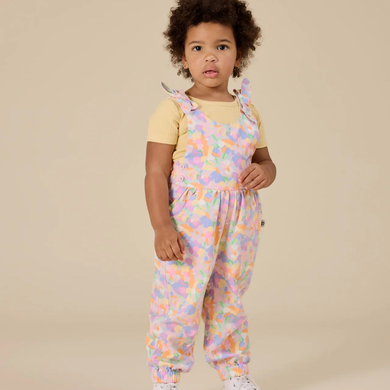 Girls Pastel Bouquet Tiffany Pocket Overalls