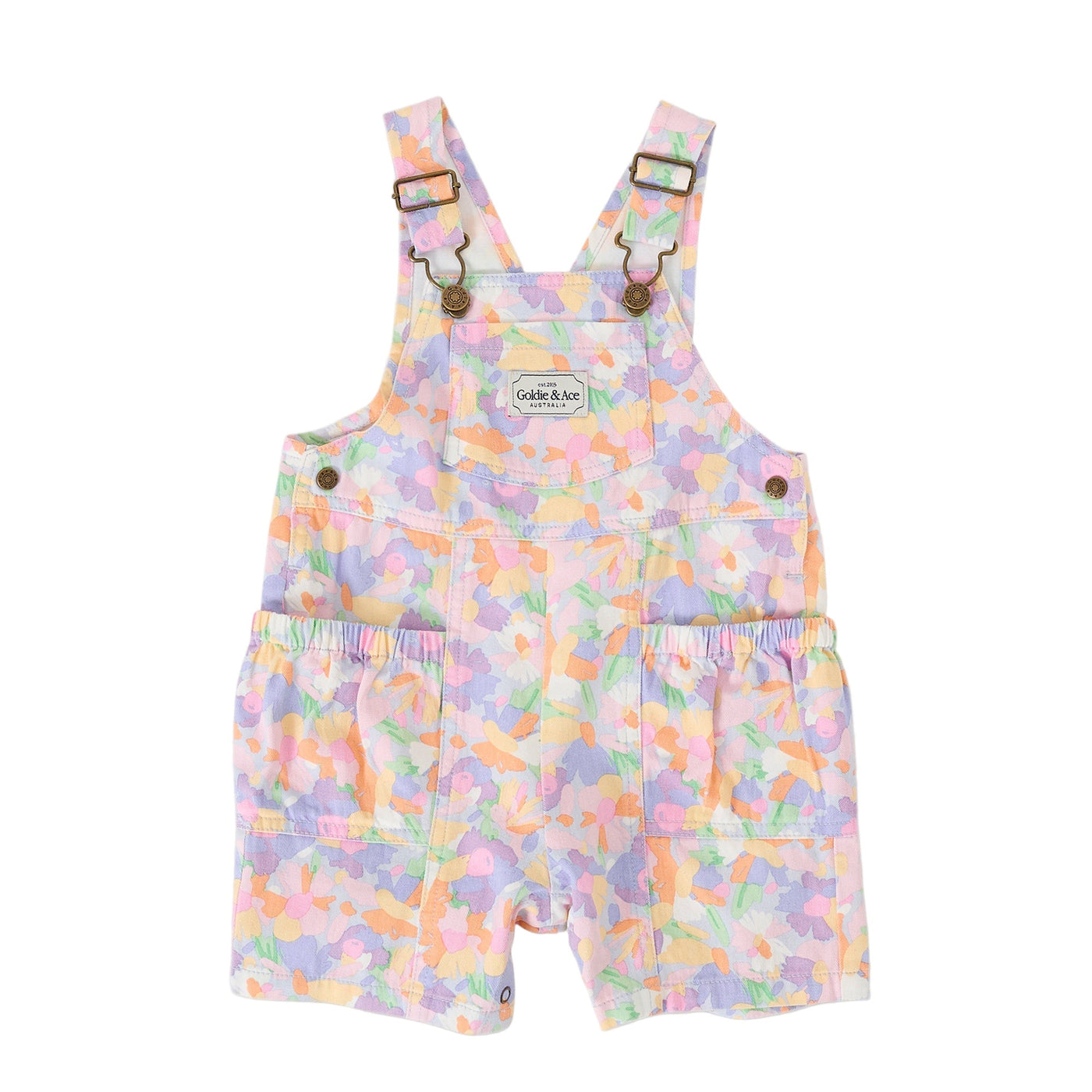 Baby Girls Pastel Bouquet Burton Pocket Overalls