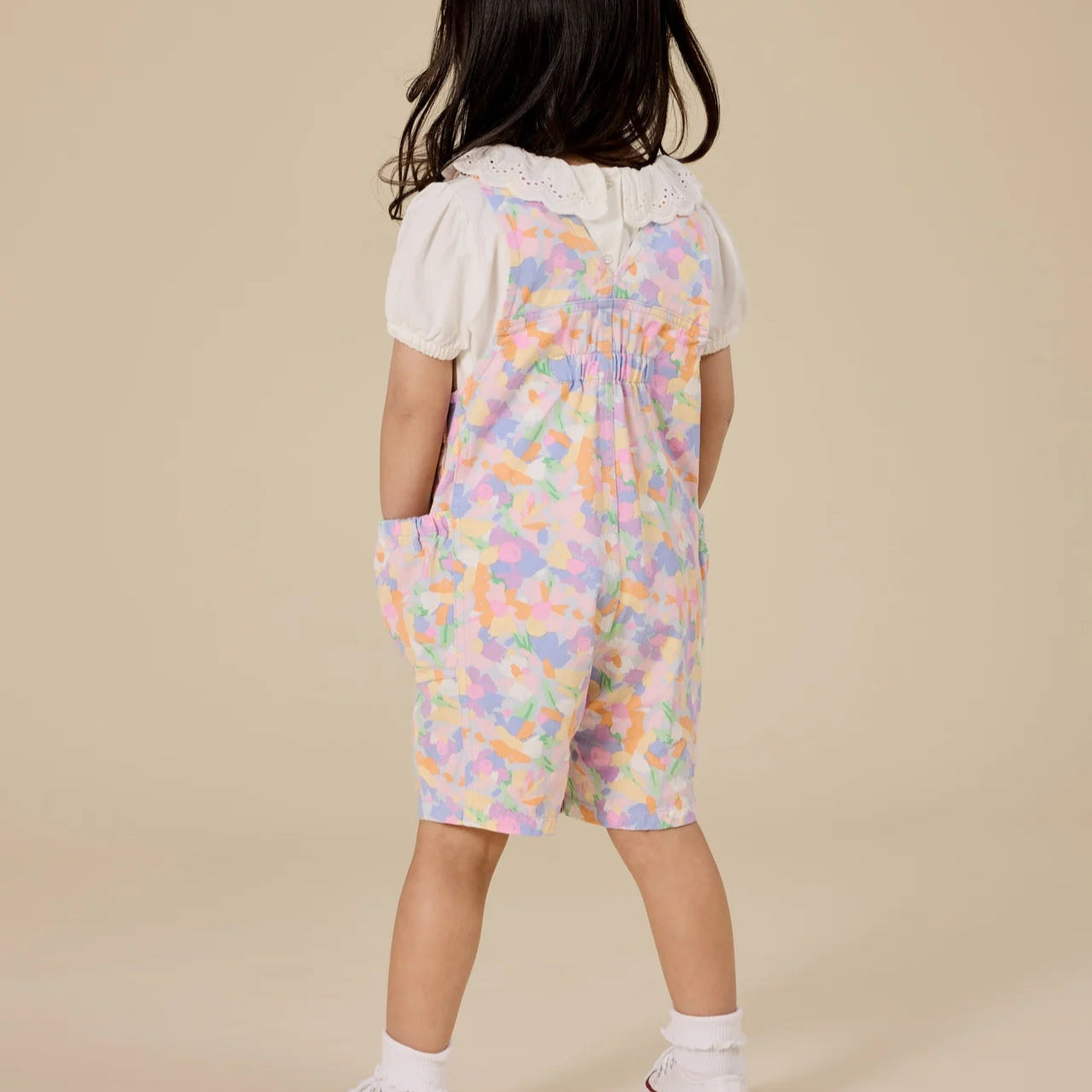 Baby Girls Pastel Bouquet Burton Pocket Overalls