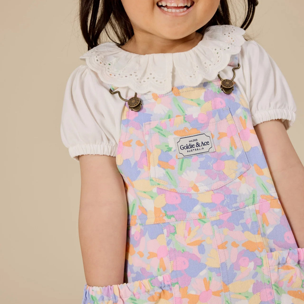 Baby Girls Pastel Bouquet Burton Pocket Overalls