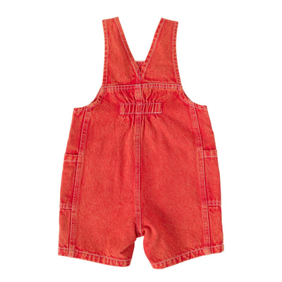 Burton Vintage Washed Denim Overalls Apple Red