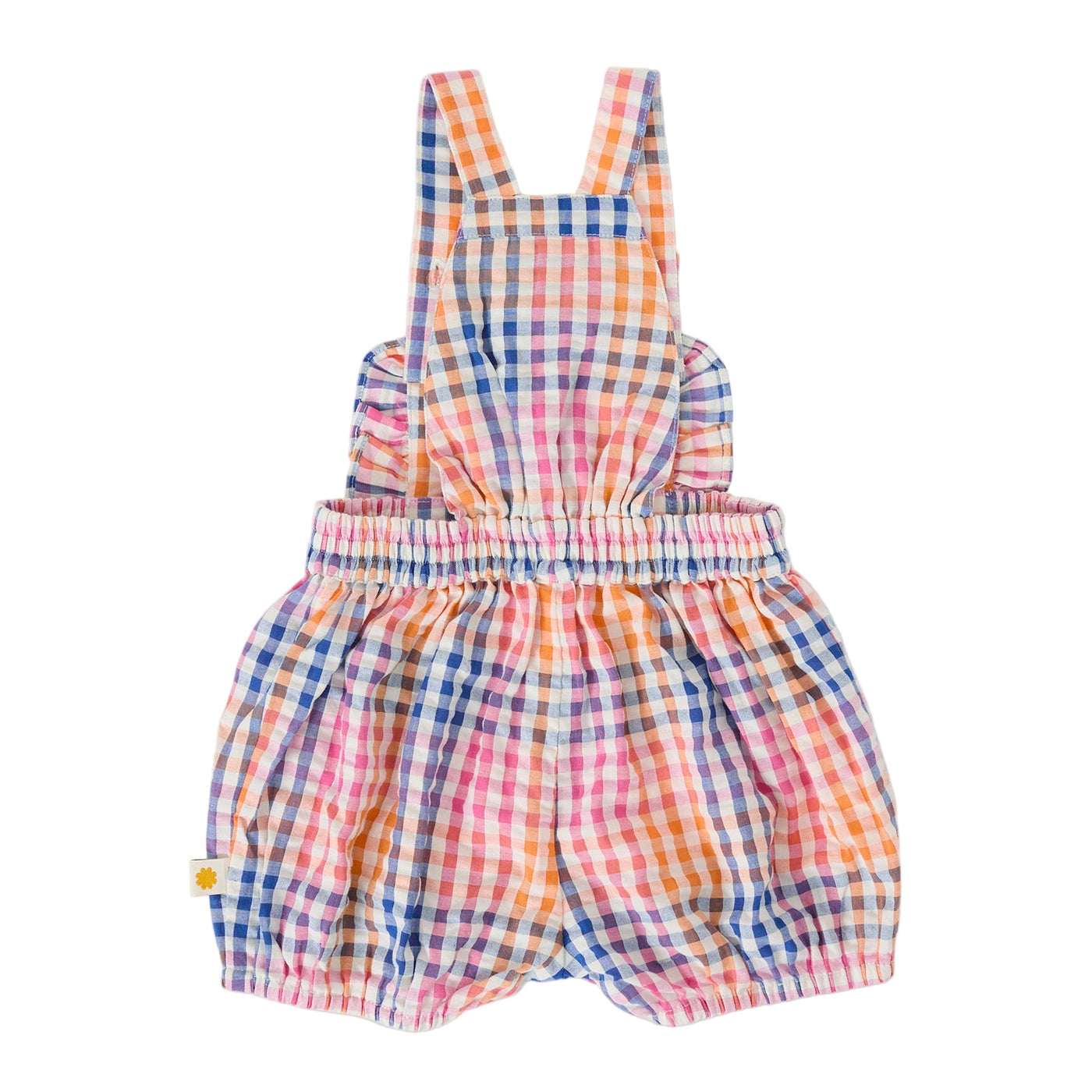 Baby Girls Rainbow Gingham Bubble Frill Romper