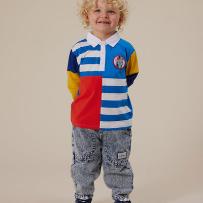 Boys Myles Colour Block Rugby Polo