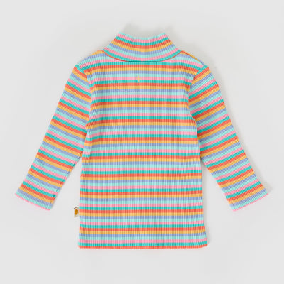 Girls Candy Stripe Embroidered rib Skivvy