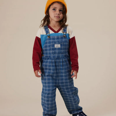 Boys Austin Denim Check Overalls