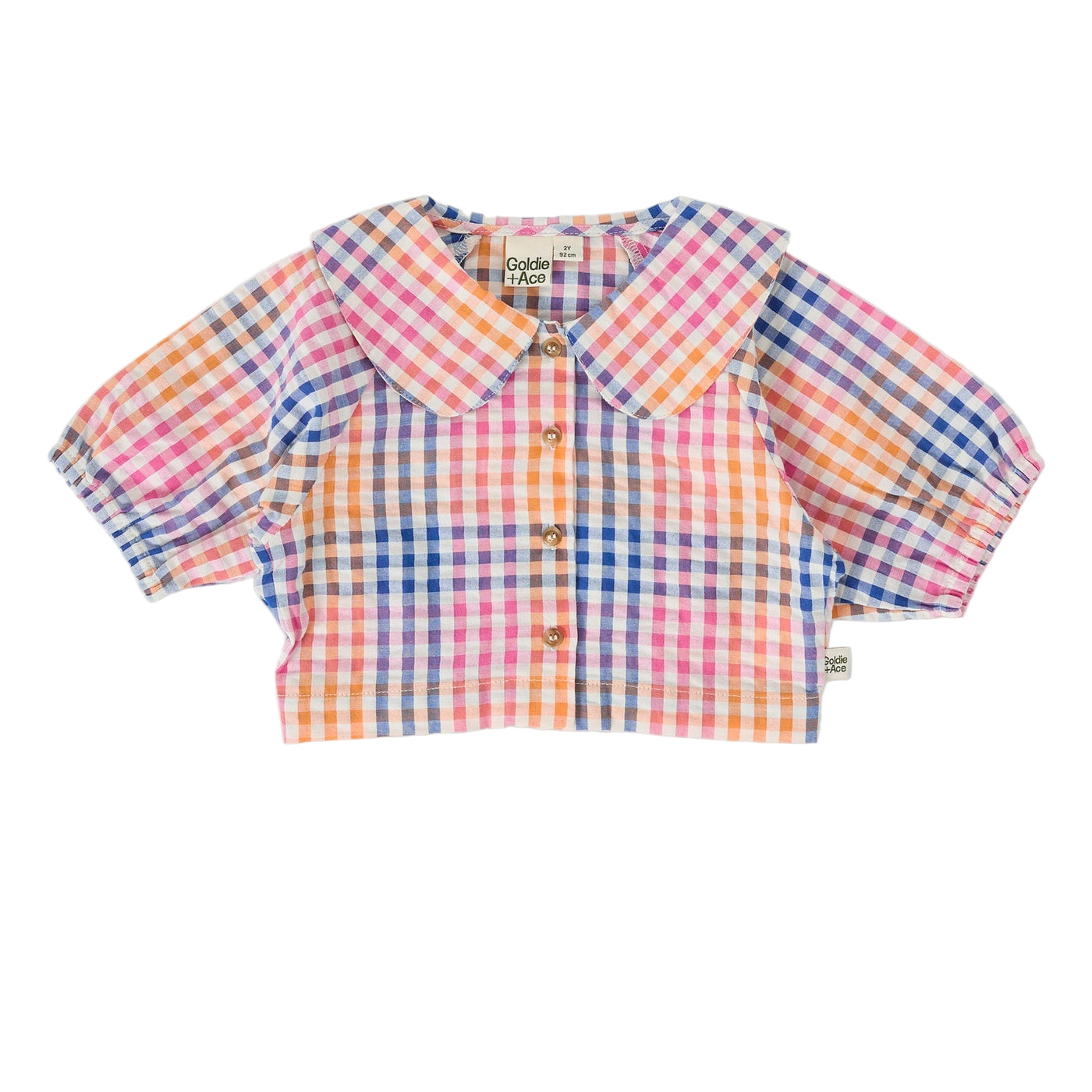 Girls Rainbow Gingham Betrice Blouse