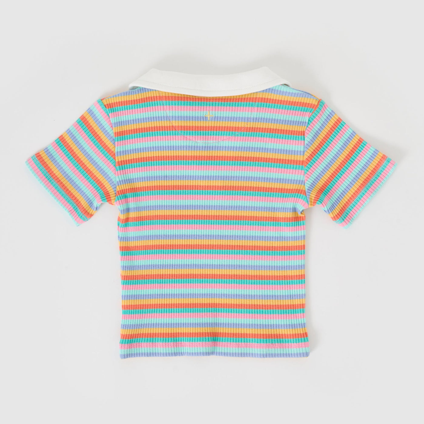Girls  Collared T-Shirt Rainbow Stripe