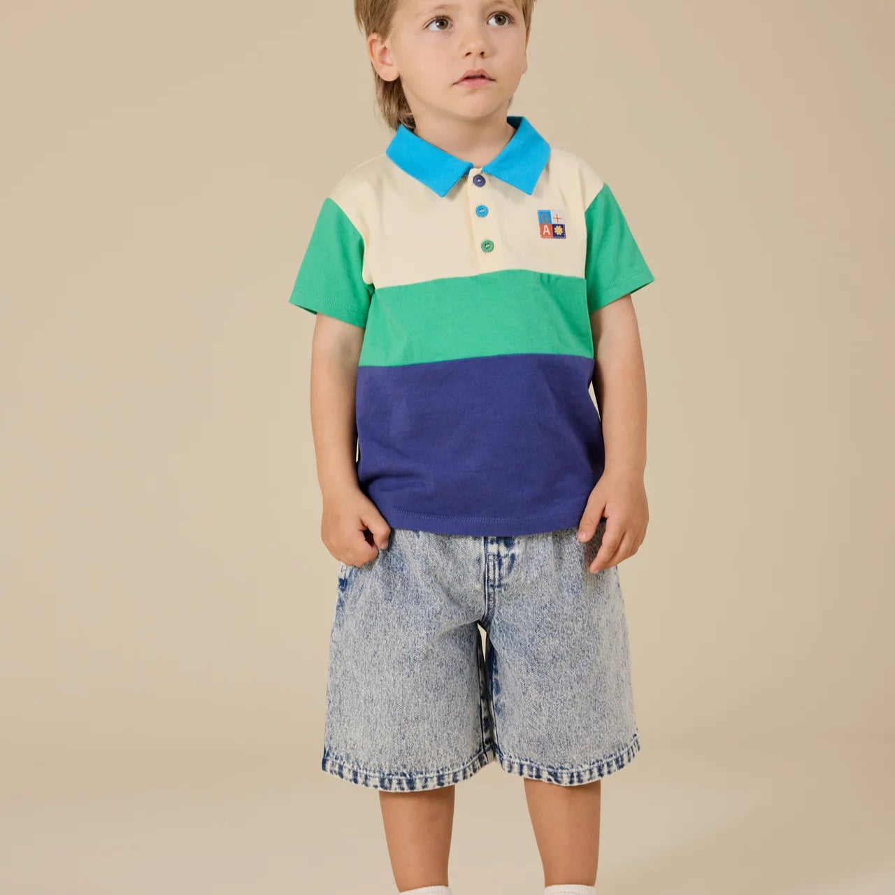 Boys Lewis Colour Block Polo Shirt