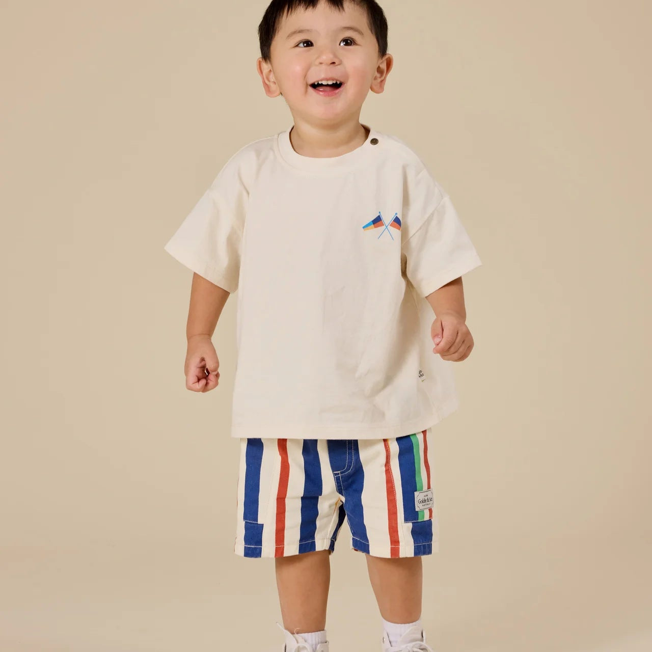 Boys 90's Noah Denim Pocket Shorts Bold Stripe