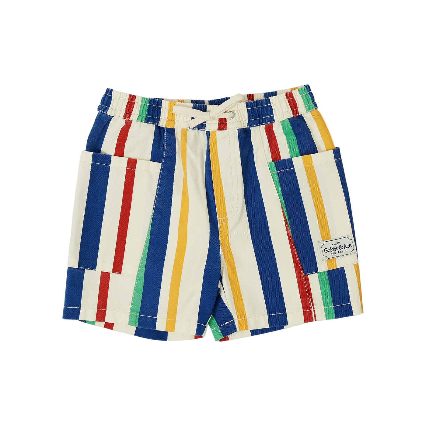 Boys 90's Noah Denim Pocket Shorts Bold Stripe
