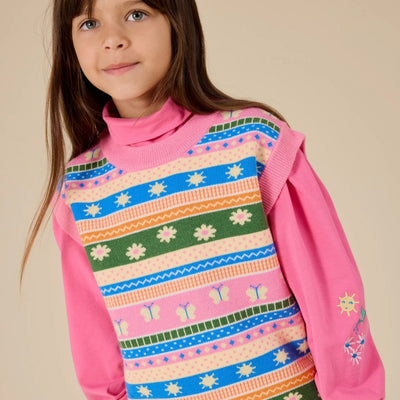 Girls Flutter By Sweater Vest
