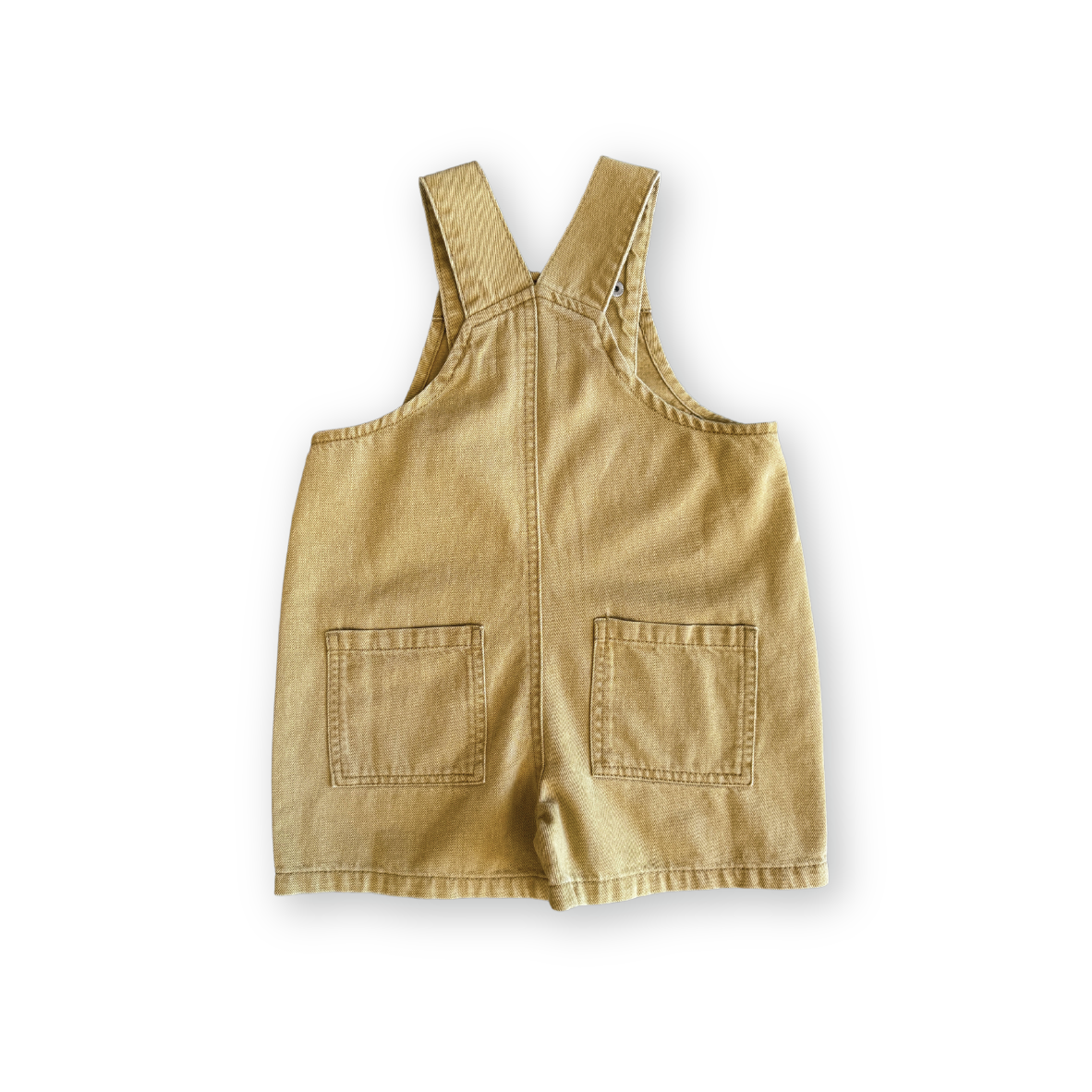 Organic Everyday Twill Short Overalls Mustard