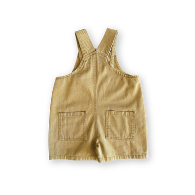 Organic Everyday Twill Short Overalls Mustard