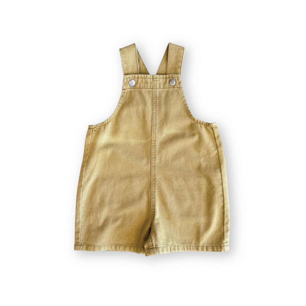 Organic Everyday Twill Short Overalls Mustard